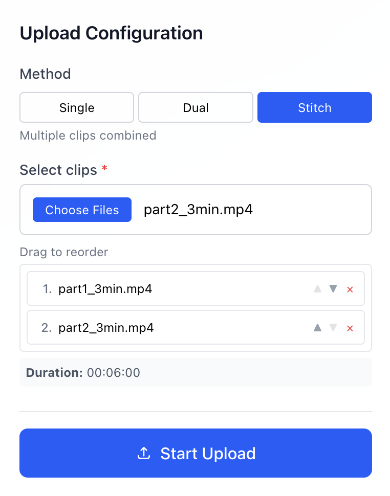 Upload interface for surgical footage